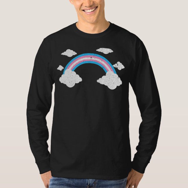 Camiseta Trans Pride Mês Lgbtq Sinalizador Transsexual Rain (Frente)