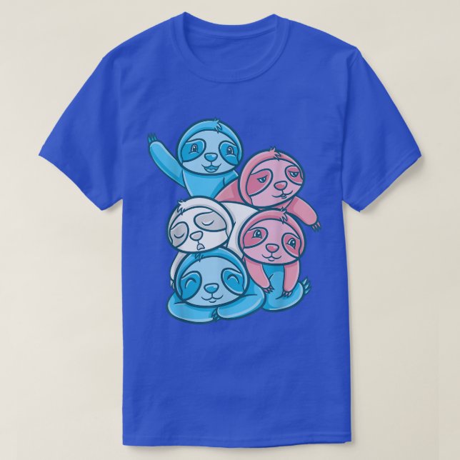 Camiseta Trans Pride Sloth Pile Transgender T-Shirt (Frente do Design)