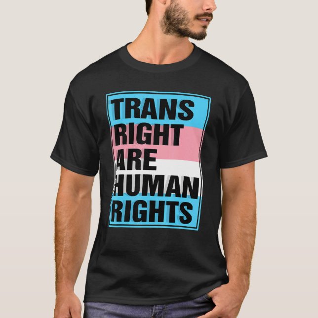 Camiseta Trans Right are Human Rights Transgender LGBTQ Pri (Frente)