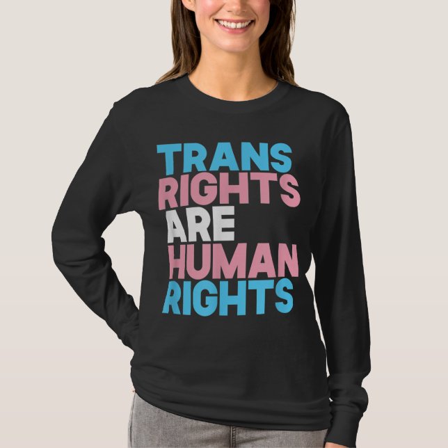 Camiseta Trans-right são os direitos humanos transgéneros L (Frente)
