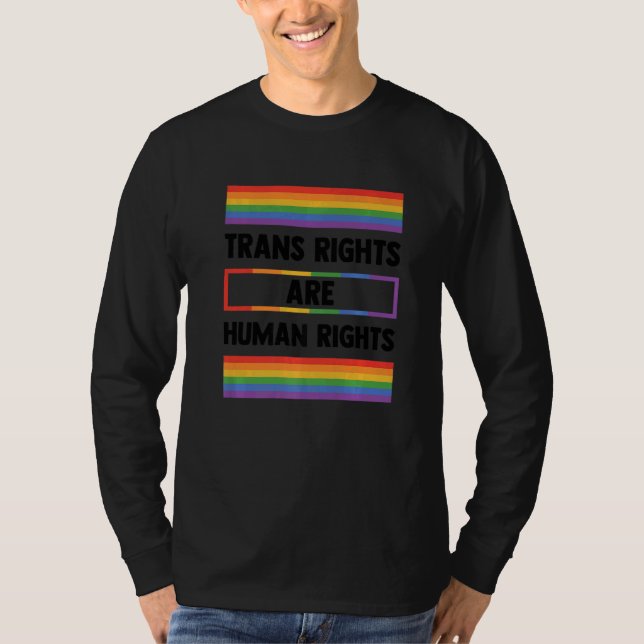 Camiseta Trans Rights Are Human Rights Gay Rainbow Lgbtq Qu (Frente)