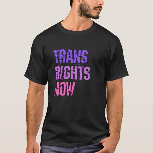 Camiseta Trans Rights Now Human Rights LGBTQ Transgender Fl (Frente)