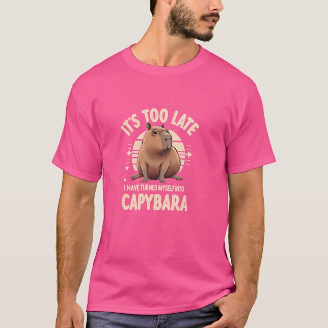 Camiseta Transformação Cute Capybara - Memória Humorista In (Frente)