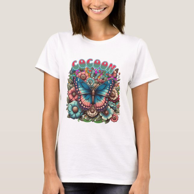 Camiseta Transformação Floral Borboleta Casulo (Frente)