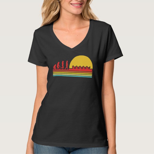 Camiseta Transformação Retroativa Rowboat Paddling Canoagem (Frente)