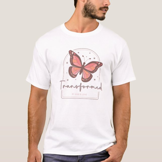 Camiseta Transformada pelo Amor de Deus A Borboleta Faith C (Frente)
