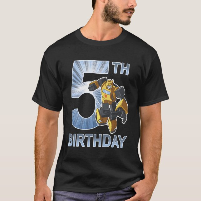 Camiseta Transformadores Bumblebee 5 Birthday (Frente)