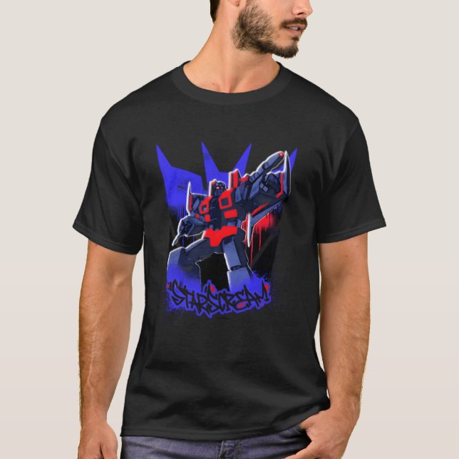 Camiseta Transformadores Grafite de Starscream Porta de Par (Frente)