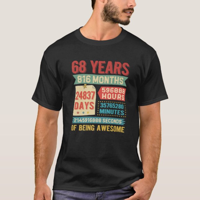 Camiseta Transformando 68 Anos De Idade 68º Aniversário Dec (Frente)