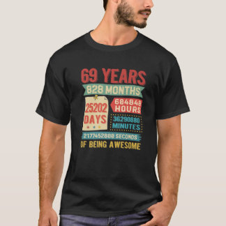 Camiseta Transformando 69 Anos De Idade 69º Aniversário Dec