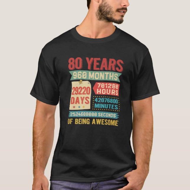 Camiseta Transformando Decorações De Aniversário De 80 De 8 (Frente)