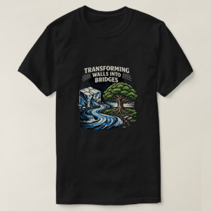 Camiseta Transformando Muralhas em Pontes Xilogravura