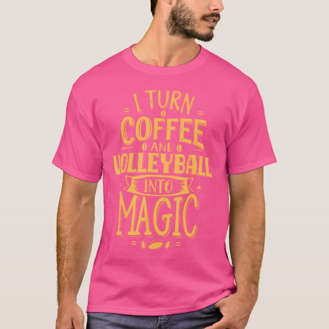 Camiseta Transformo Café E Voleibol Em Volta Engraçada. (Frente)