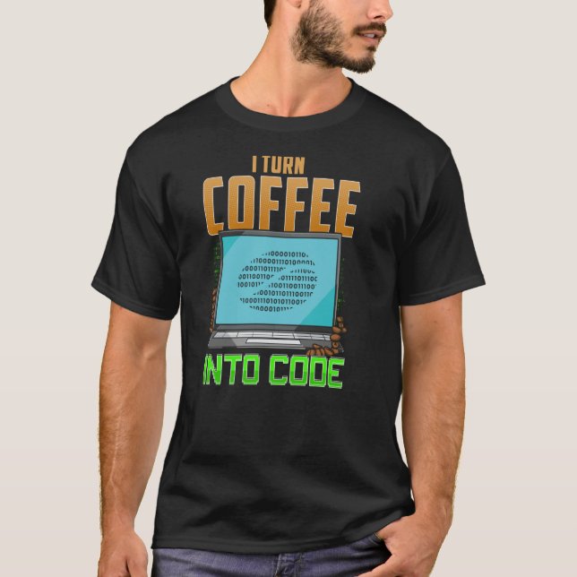 Camiseta Transformo café em código (Frente)
