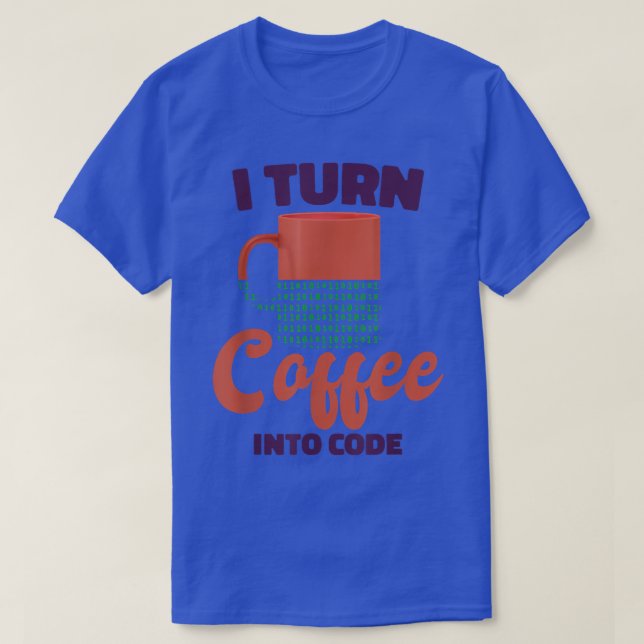 Camiseta Transformo Café Em Código, Programa De Ciência Da  (Frente do Design)