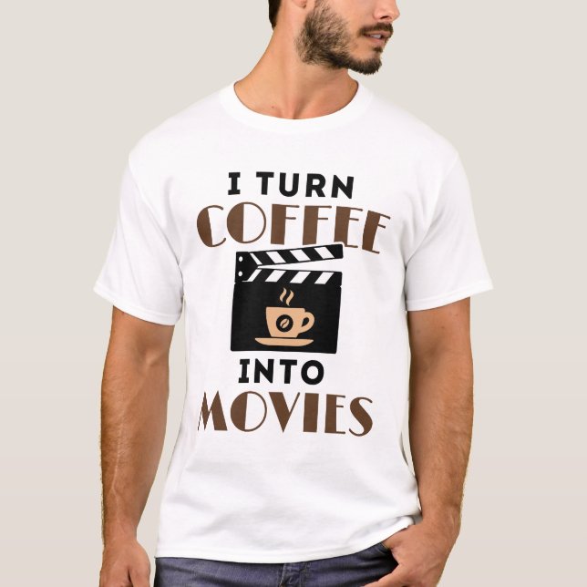 Camiseta Transformo Café em Criador de Telas de Filmes (Frente)