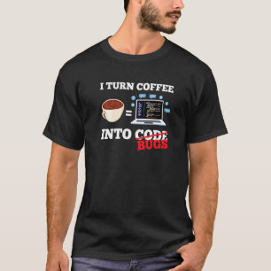 Camiseta Transformo Café Em Software De Programação De Codi