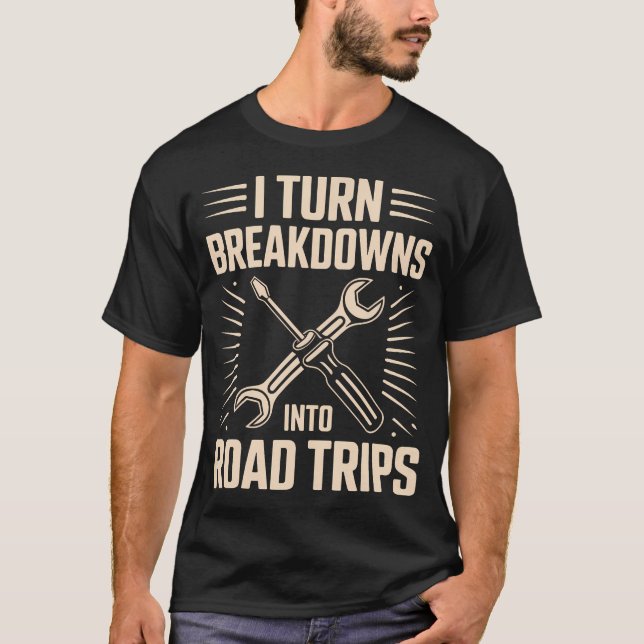 Camiseta Transformo Quebras em Viagens Mecânico (Frente)