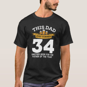 Camiseta Transformou o Pai 34 de Bebendo de Cerveja, 34º Pa