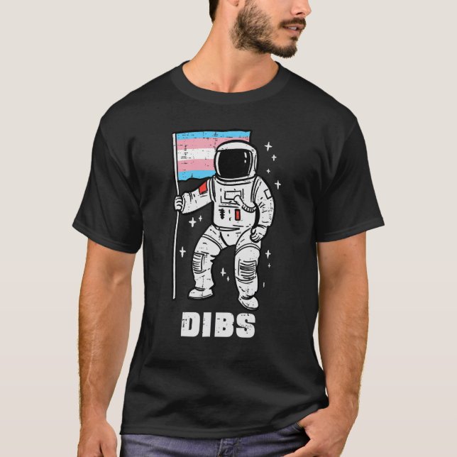Camiseta Transgender Astronaut Flag Dibs Trans Pride Transs (Frente)