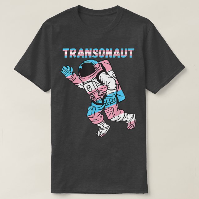 Camiseta Transgender Astronaut Space Gravity Transseual Fla (Frente do Design)