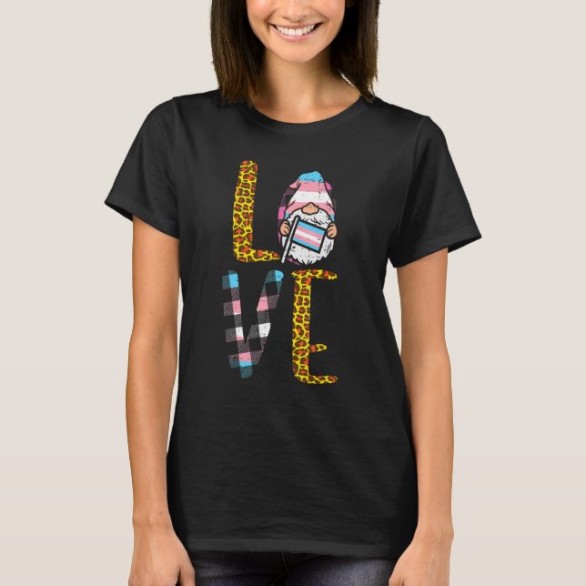 Camiseta Transgender Flag Gnome Love Trans Pris Transsexua (Frente)