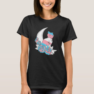 Camiseta Transgender Flower Cat Moon Transsexual Flag LGBTQ