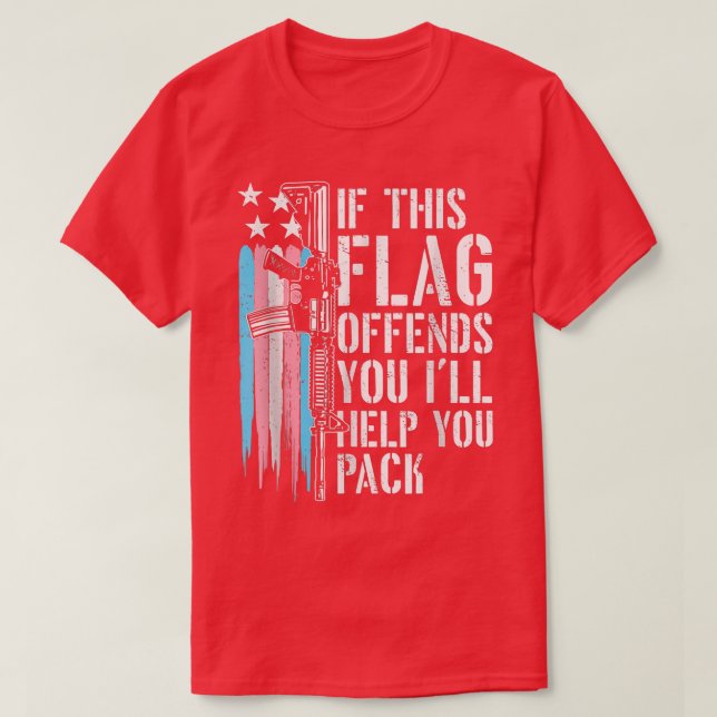 Camiseta Transgender If This Flag Offends You Ar 15 Gun Rig (Frente do Design)