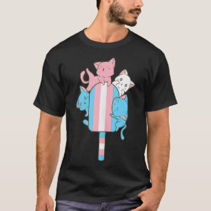 Camiseta Transgender Pride Flag Pan Funny LGBT Cute Cat Kaw