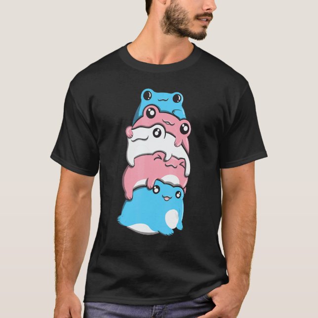 Camiseta Transgender Pride Frog Pile Transgender Flag Cotta (Frente)