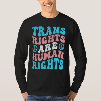 Camiseta Transgender Pride LGBT Groovy Trans Rights Are Hum