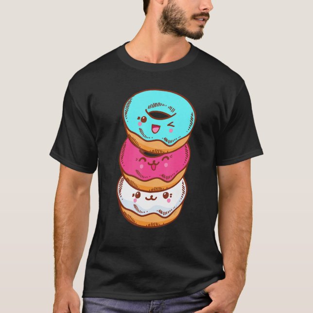 Camiseta Transgender Pride LGBT LGBTQ Flag Cute With Donut  (Frente)