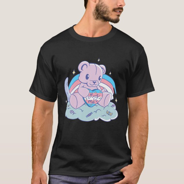 Camiseta Transgender Stuff Toy Hug Me Bear Rainbow Trans Pr (Frente)