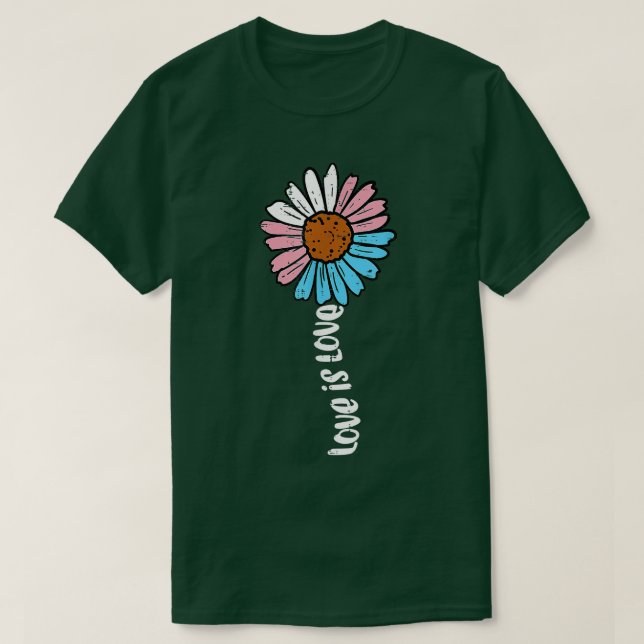 Camiseta Transgender Sunflower Love Trans Pride Stuff Flag  (Frente do Design)