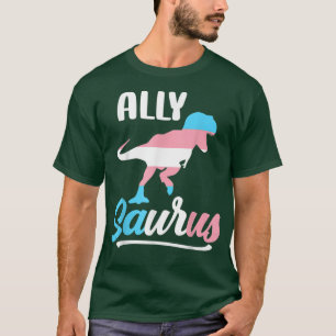 Camiseta Transgênero Allysaurus Dinosaur Flag Ally LGBT Tra