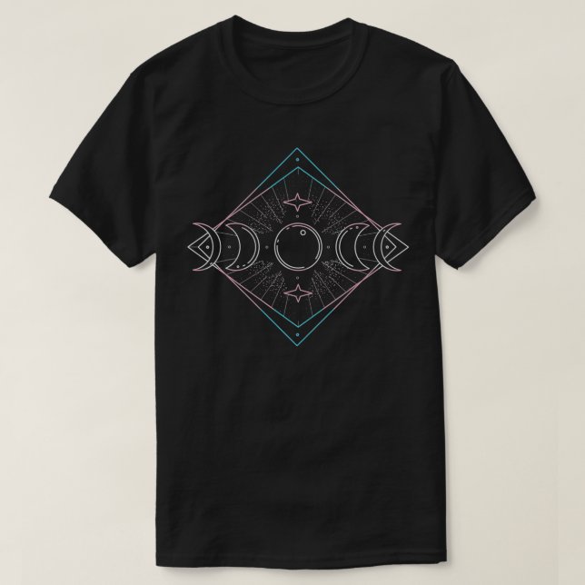 Camiseta Transgênero Crescente Completa Espaço Da Lua Trans (Frente do Design)