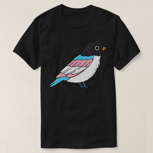 Camiseta Transgênero de Aves do Orgulho Trans (Frente do Design)