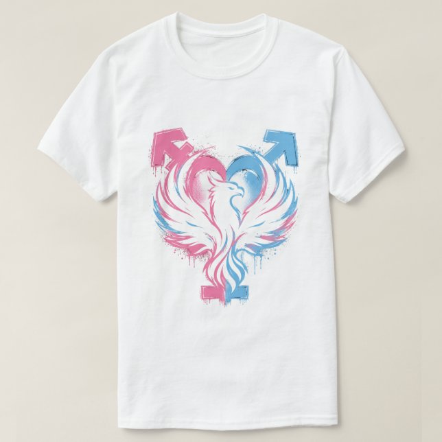 Camiseta Transgênero Phoenix Heart Orgulho (Frente do Design)
