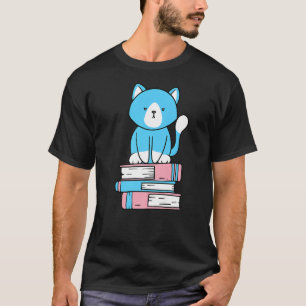 Camiseta Transgênero Sutil Orgulho Cuja Pilha de Gato Trans