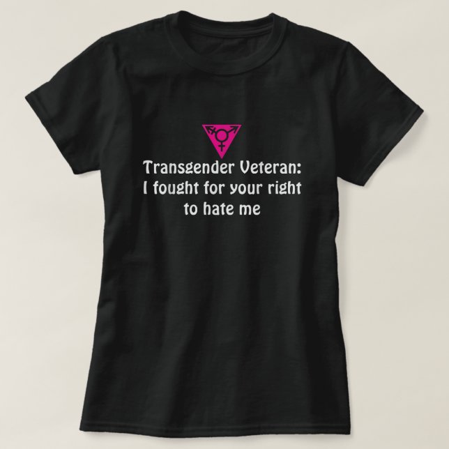 Camiseta Transgênero Veteran, lutei pelo seu direito. (Frente do Design)
