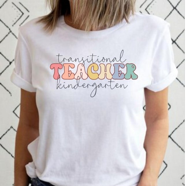 Camiseta Transitional Kindergarten Teacher Cute Pastel Gift (Criador carregado)