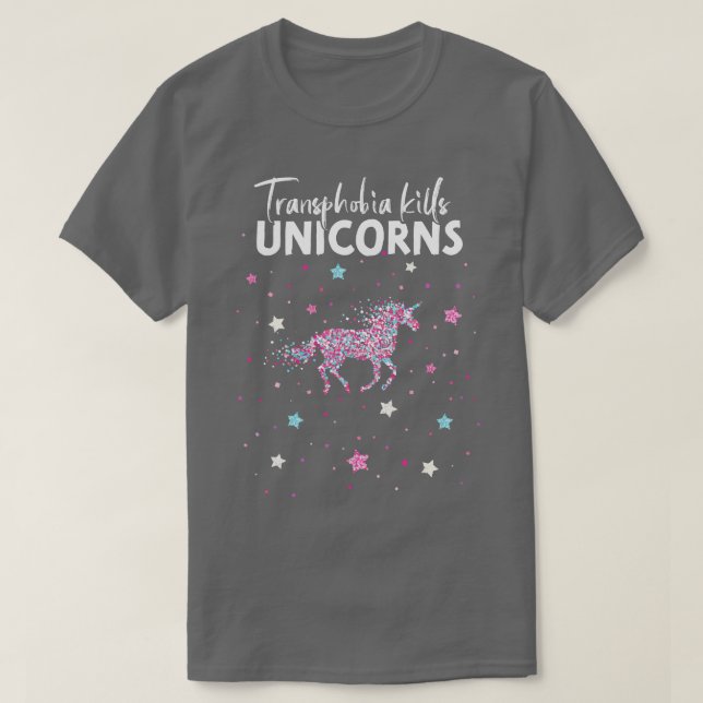 Camiseta Transobia Transsexual Unicórica (Frente do Design)