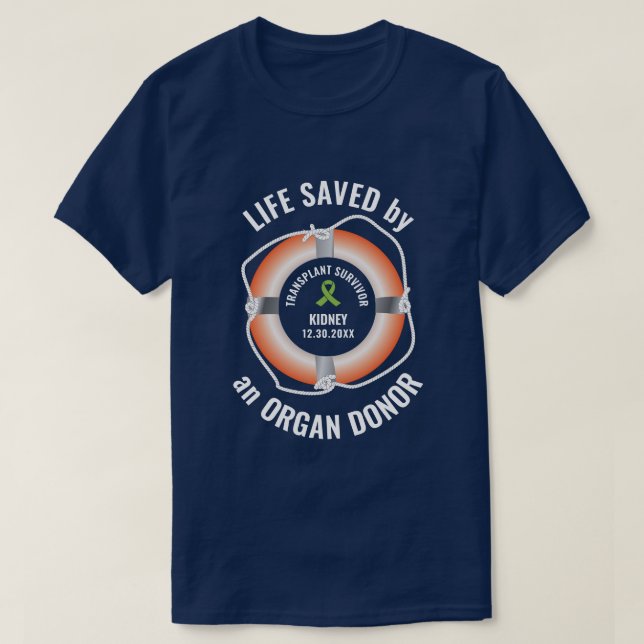 Camiseta Transplante de Órgão Doador de Órgão Costume Náuti (Frente do Design)