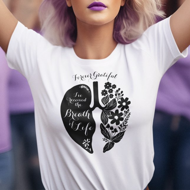 Camiseta Transplante pulmonar Flor Selvagem Respiração da V (Criador carregado)