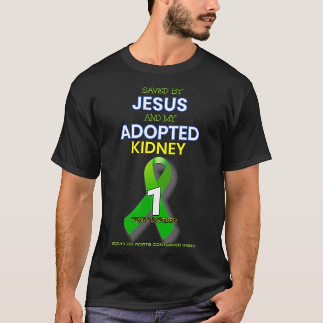 Camiseta Transplante Renal Primeiro Aniversário Um Ano 1 (Frente)