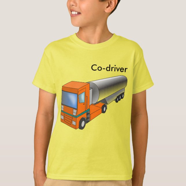 Camiseta Transportador de Caminhões de Gás para Crianças (Frente)