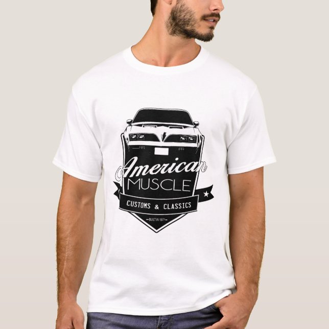 Camiseta Transporte americano Am do músculo (Frente)