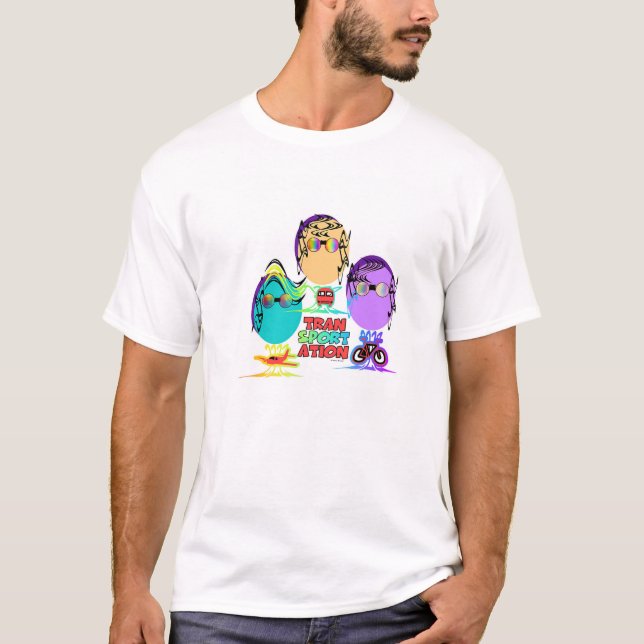 Camiseta TRANSPORTE Caricatura Humor (Frente)
