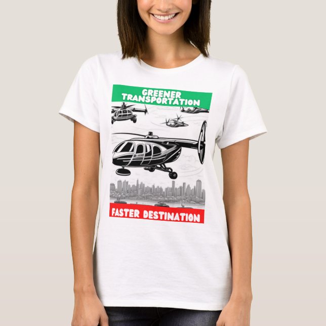 Camiseta Transporte mais ecológico Destino mais rápido para (Frente)