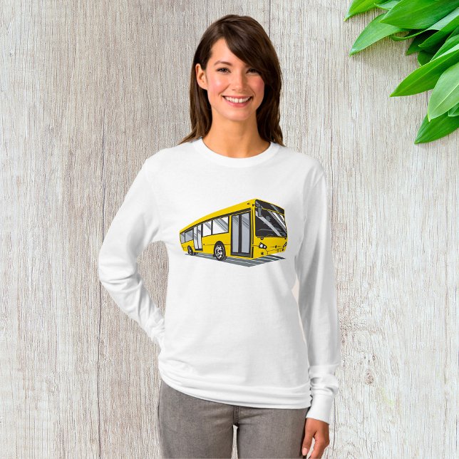 Camiseta Transporte Público de Barramento de Cidade Amarelo (Criador carregado)